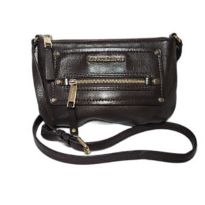 Michael Kors Women's Jet Set Pebbled Leather Crossbody Bag Brown Minimalist